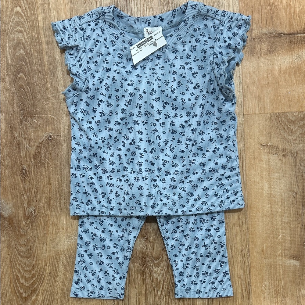 Splendid Blue Floral Kids Matching Set